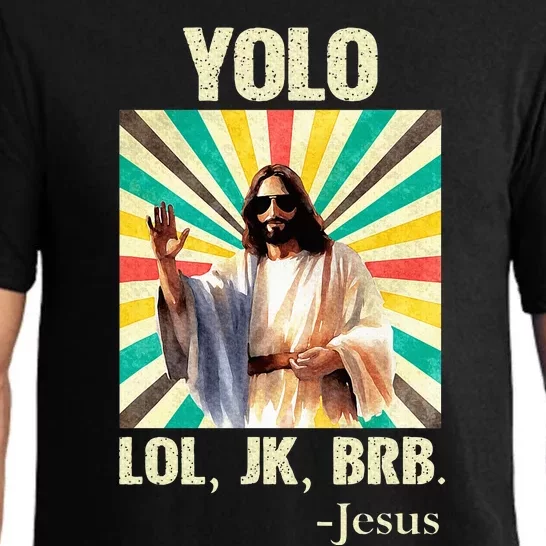 Yolo Lol Jk Brb Jesus Funny Easter Christians Resurrection Pajama Set