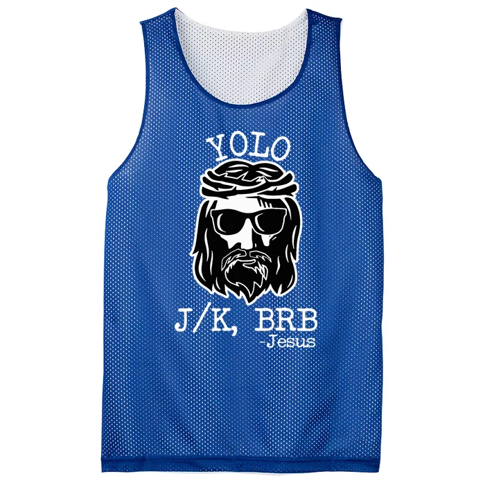 Yolo Lol Jk Brb Jesus Mesh Reversible Basketball Jersey Tank