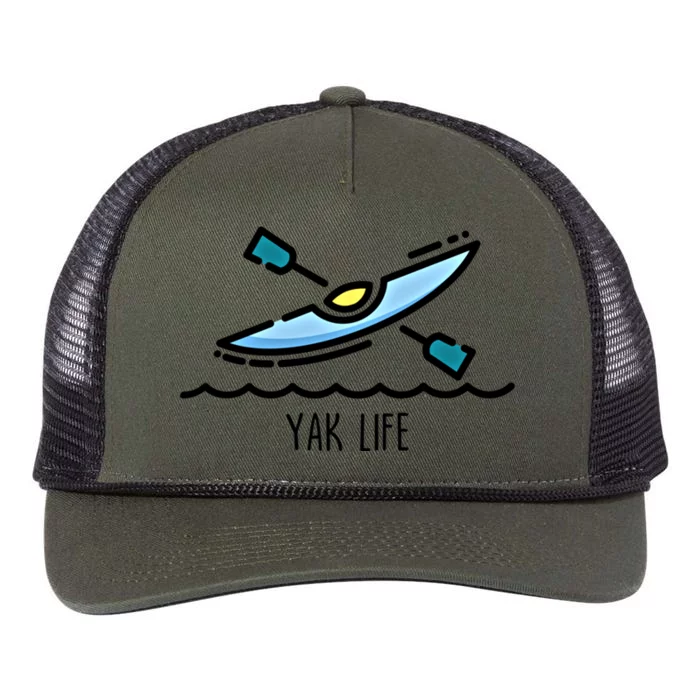 Yak Life Kayak Life Kayaking And Paddling Canoeing Sport Gift Retro Rope Trucker Hat Cap