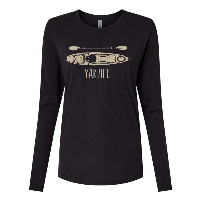 Yak Life Kayak Life Kayaking And Paddling Womens Cotton Relaxed Long Sleeve T-Shirt