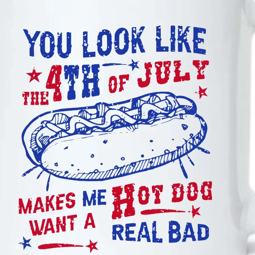 You Look Like 4th Of July Makes Me Want A Hot Dog Real Bad Black Color Changing Mug