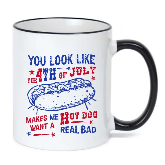 You Look Like 4th Of July Makes Me Want A Hot Dog Real Bad Black Color Changing Mug