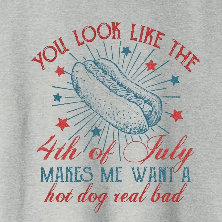 You Look Like The 4th Of July Makes Me Want A Hot Dog Real Bad Women's Crop Top Tee