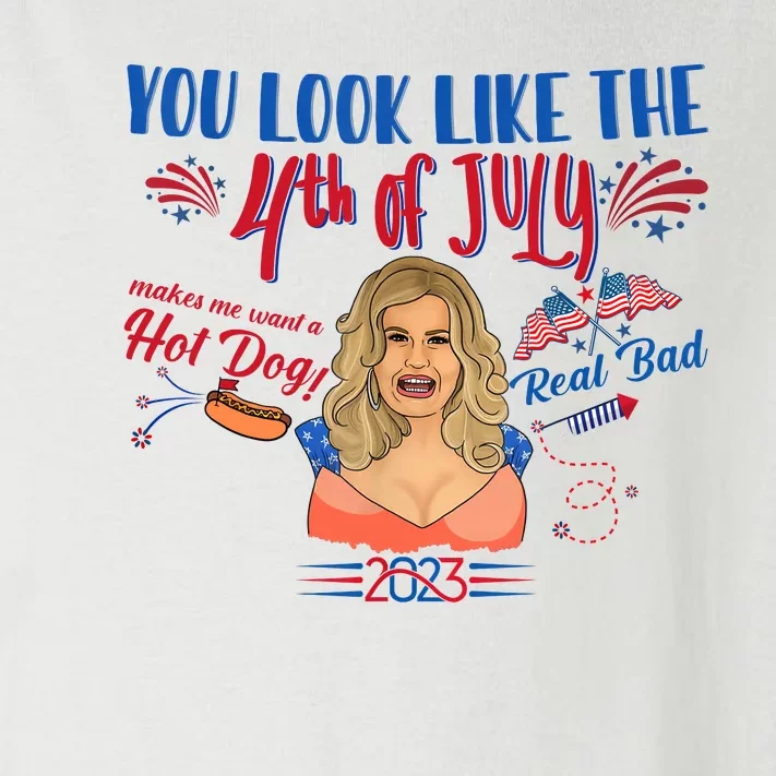 You Look Like 4th Of July Makes Me Want A Hot Dog Real Bad Toddler Long Sleeve Shirt