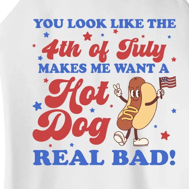 You Look Like The 4th Of July Makes Me Want A Hot Dog Real Bad Women’s Perfect Tri Rocker Tank