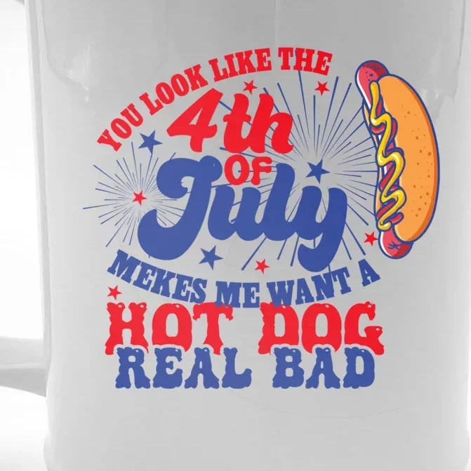 You Look Like The 4th Of July Makes Me Want A Hotdog Real Bad America Front & Back Beer Stein