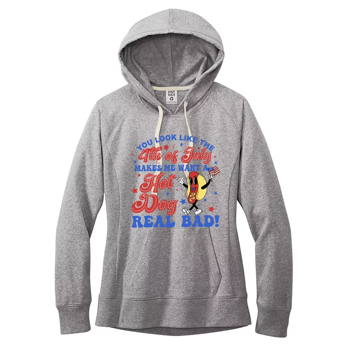 You Look Like The 4th Of July Makes Me Want Hotdog Real Bad Women's Fleece Hoodie