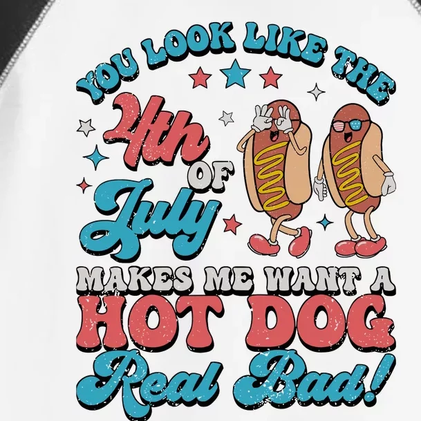 You Look Like The 4th Of July Hot Dog Merica Toddler Fine Jersey T-Shirt