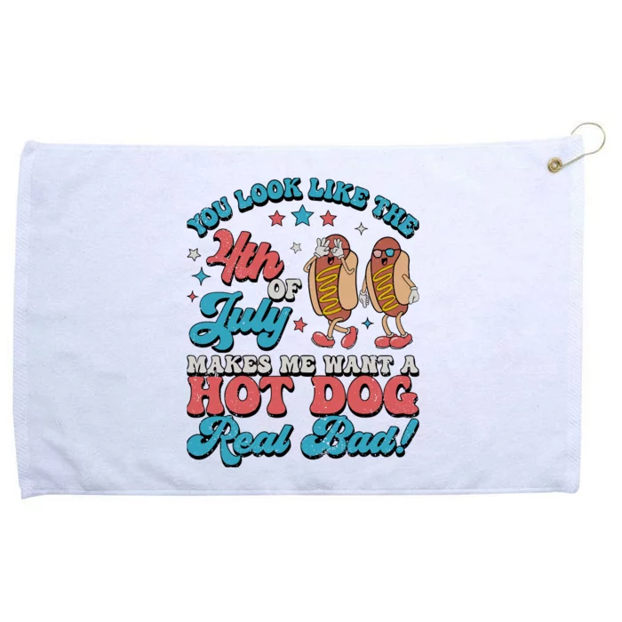 You Look Like The 4th Of July Hot Dog Merica Grommeted Golf Towel