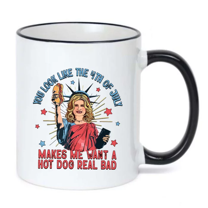 You Look Like The 4th Of July Makes Me Want Hot Dog Real Bad Black Color Changing Mug