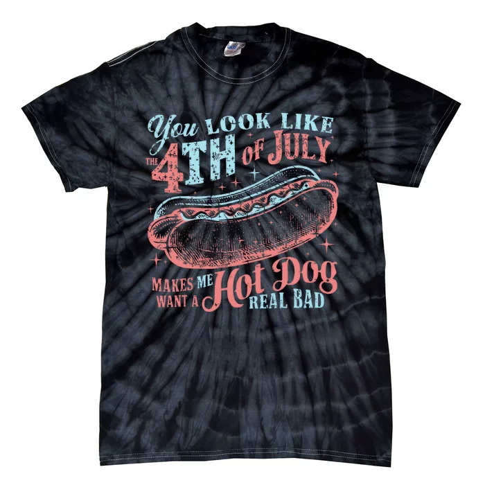 You Look Like 4th Of July Hot Dog Tie-Dye T-Shirt