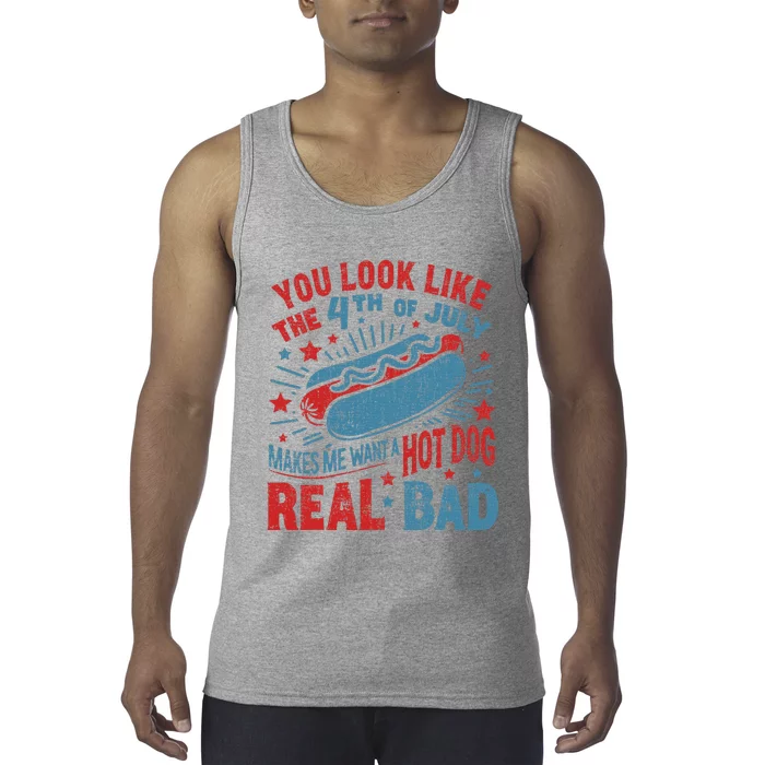 You Look Like The 4th Of July Hot Dog Independence Day Tank Top