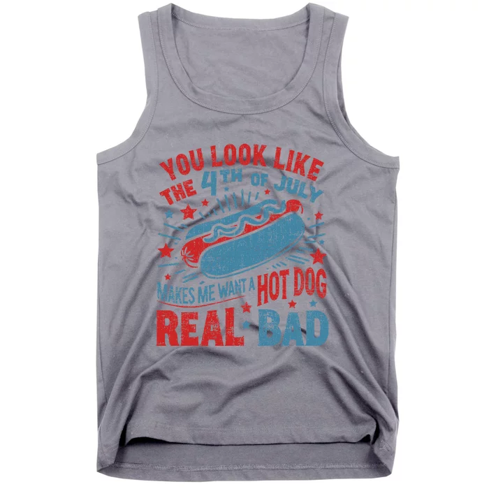 You Look Like The 4th Of July Hot Dog Independence Day Tank Top