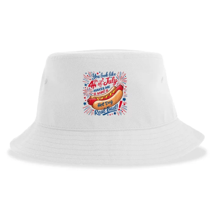 You Look Like The 4th Of July Makes Me Want Hot Dog Real Bad Sustainable Bucket Hat