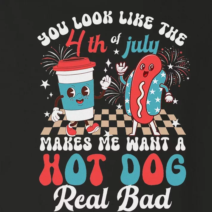 You Look Like 4th Of July Makes Me Want A Hot Dog Real Bad Toddler Long Sleeve Shirt