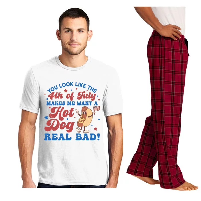 You Look Like The 4th Of July Makes Me Want A Hotdog Real Bad America Pajama Set