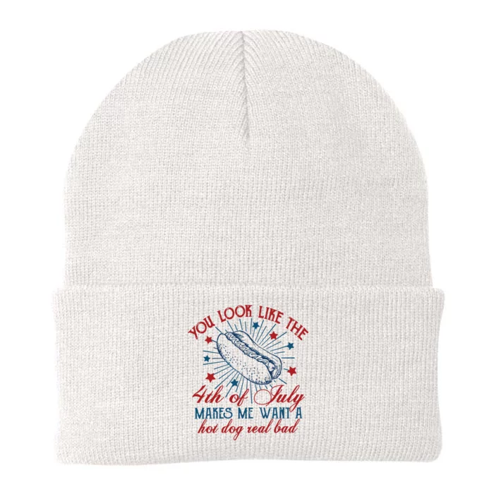 You Look Like The 4th Of July Makes Me Want A Hot Dog Real Bad Knit Cap Winter Beanie