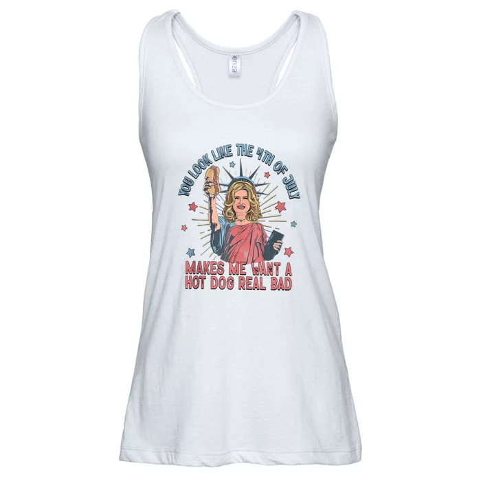 You Look Like The 4th Of July Makes Me Want Hot Dog Real Bad Gift Ladies Essential Flowy Tank