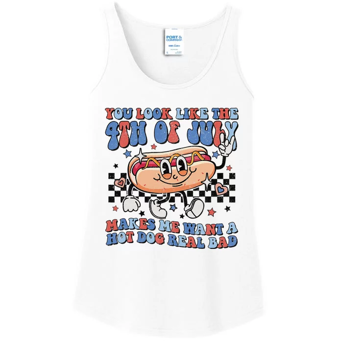 You Look Like The 4th Of July Makes Me Want A Hot Dog Ladies Essential Tank