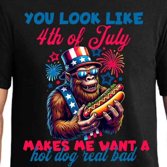 You Look Like 4th Of July Makes Me Want A Hotdog Real Bad Pajama Set