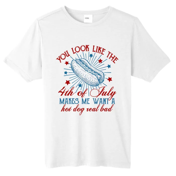 You Look Like The 4th Of July Hot Dog American ChromaSoft Performance T-Shirt