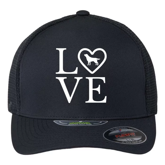 Yellow Lab Love Valentine's Day Dog Labrador Retriever Gift Flexfit Unipanel Trucker Cap