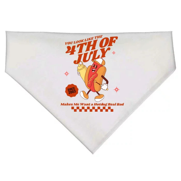 You Look Like The 4th Of July Hotdog Since 2003 USA-Made Doggie Bandana