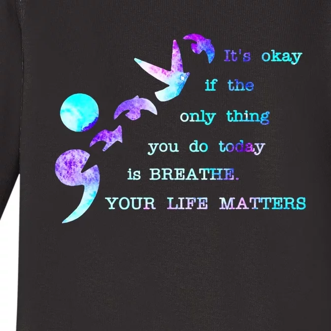 Your Life Matters Suicide Prevention Awareness Baby Long Sleeve Bodysuit