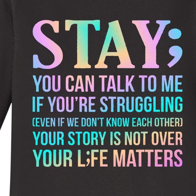 Your Life Matters Happy Suicide Awareness Support Graphic Baby Long Sleeve Bodysuit