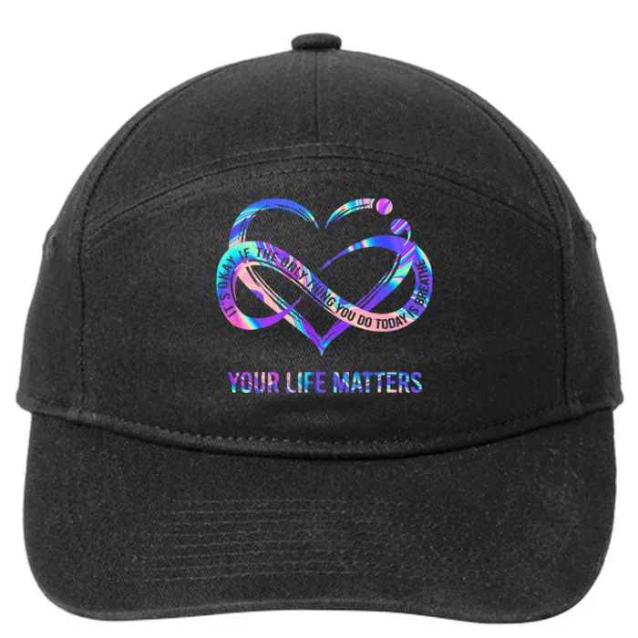 Your Life Matters Suicide Prevention Awareness 7-Panel Snapback Hat