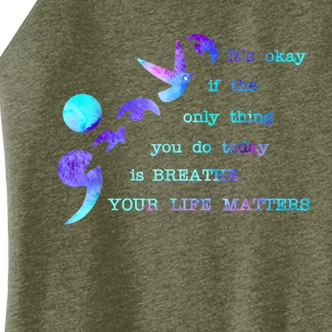 Your Life Matters Suicide Prevention Awareness Women’s Perfect Tri Rocker Tank