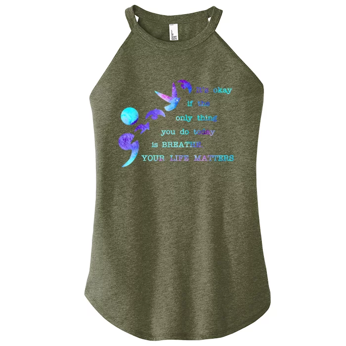 Your Life Matters Suicide Prevention Awareness Women’s Perfect Tri Rocker Tank