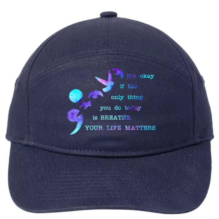 Your Life Matters Suicide Prevention Awareness 7-Panel Snapback Hat