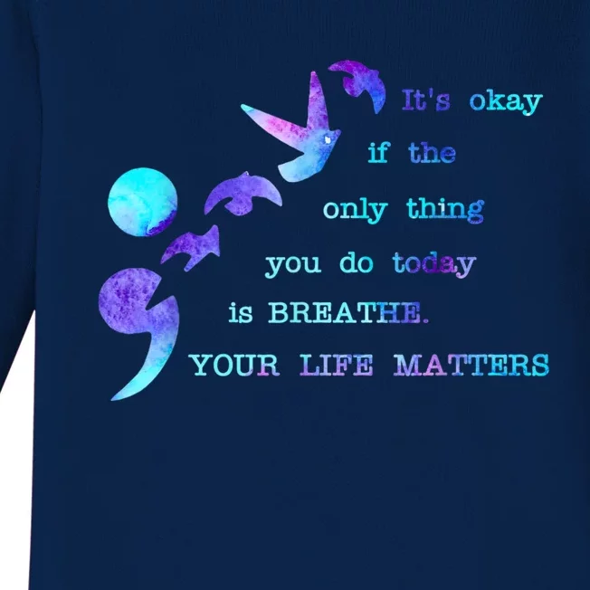 Your Life Matters Suicide Prevention Awareness Baby Long Sleeve Bodysuit