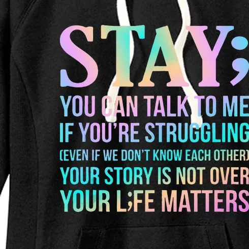 Your Life Matters Happy Suicide Awareness Support Graphic Women's Fleece Hoodie