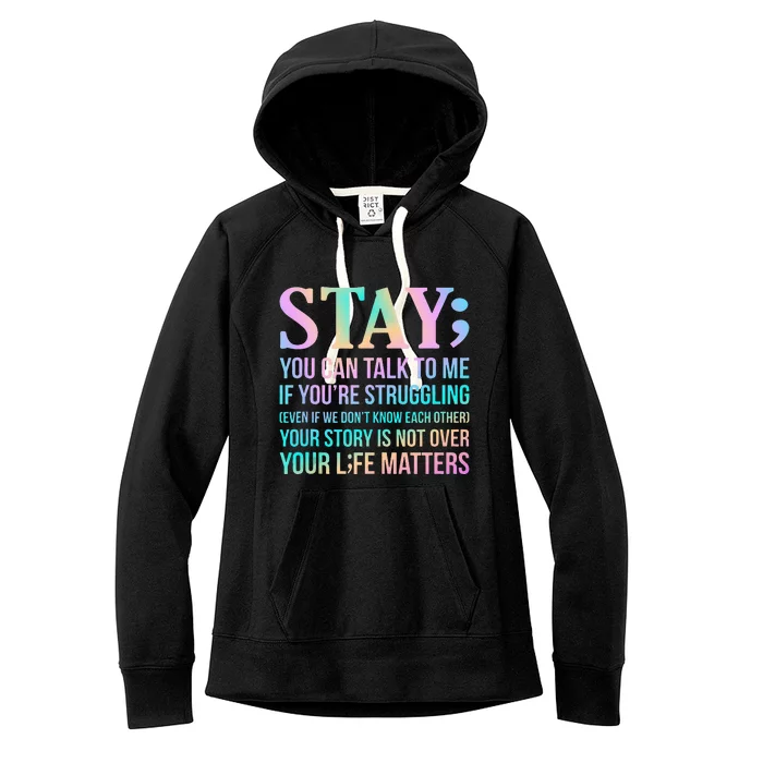 Your Life Matters Happy Suicide Awareness Support Graphic Women's Fleece Hoodie