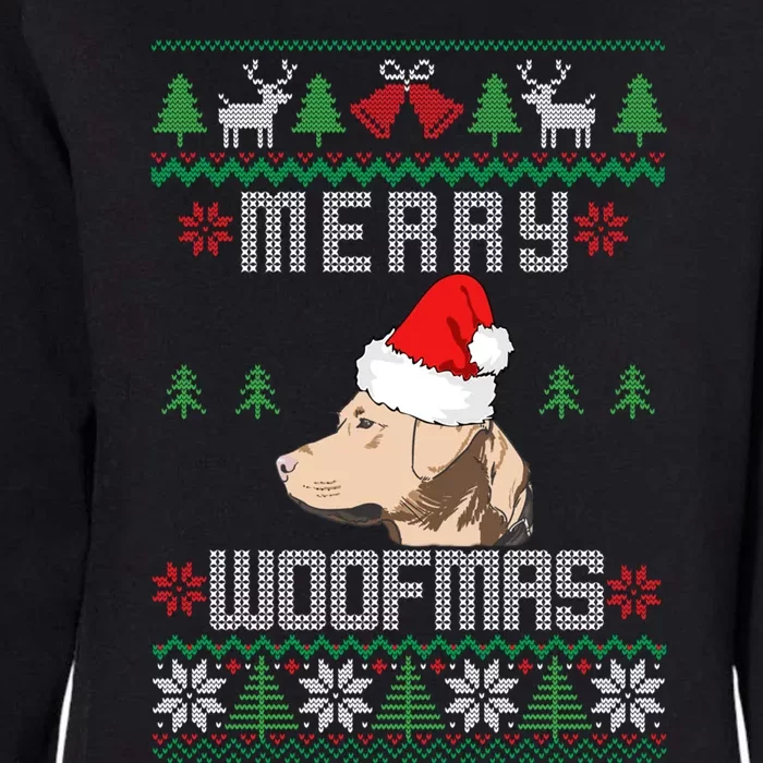 Yellow Lab Merry Woofmas Design Christmas Gift Womens California Wash Sweatshirt