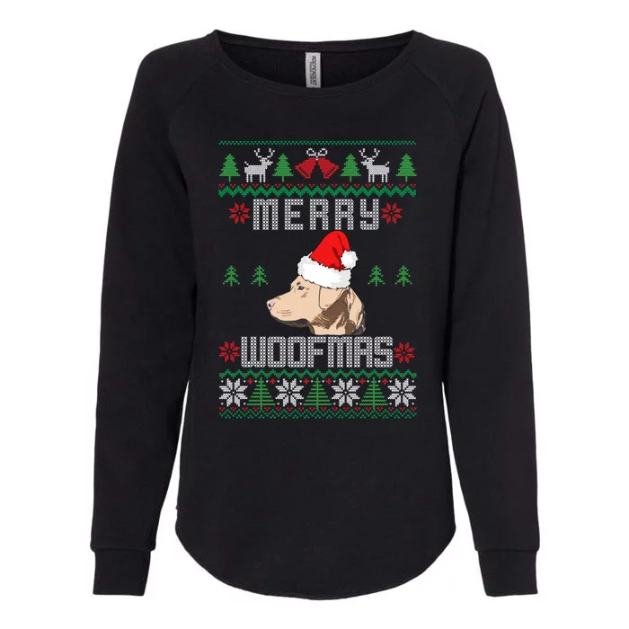 Yellow Lab Merry Woofmas Design Christmas Gift Womens California Wash Sweatshirt