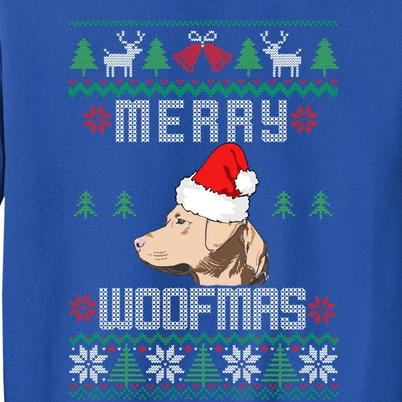 Yellow Lab Merry Woofmas Design Christmas Gift Sweatshirt