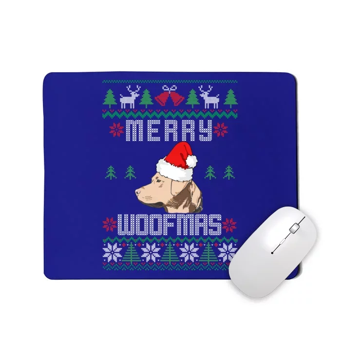 Yellow Lab Merry Woofmas Design Christmas Gift Mousepad