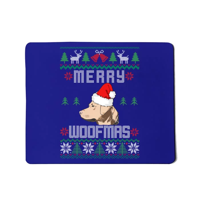 Yellow Lab Merry Woofmas Design Christmas Gift Mousepad