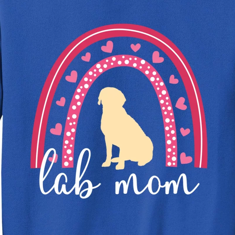 Yellow Lab Mom ValentineS Day Labrador Rainbow Funny Gift Tall Sweatshirt