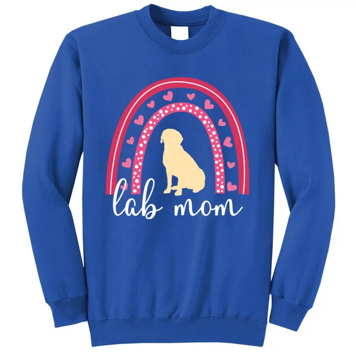 Yellow Lab Mom ValentineS Day Labrador Rainbow Funny Gift Tall Sweatshirt