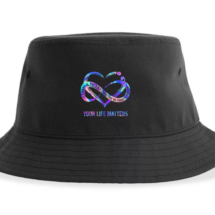 Your Life Matters Suicide Prevention Awareness Sustainable Bucket Hat