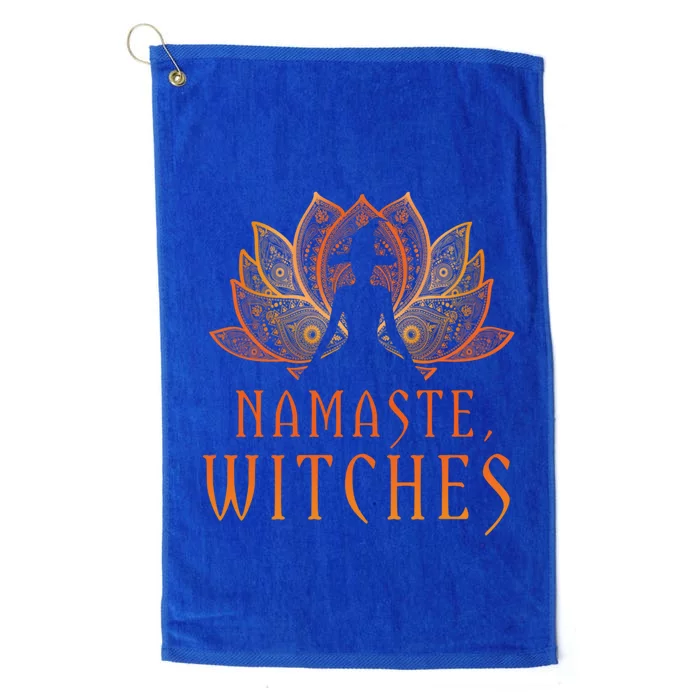 Yoga Lover Namaste Witches Funny Halloween Pagan Witch Gift Platinum Collection Golf Towel