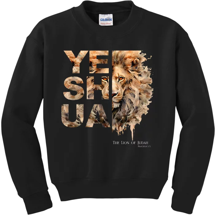 Yeshua Lion Of Judah Jesus God Bible Verse Revelation Kids Sweatshirt