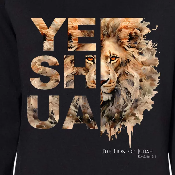 Yeshua Lion Of Judah Jesus God Bible Verse Revelation Womens California Wash Sweatshirt