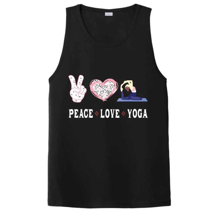 Yoga Lovers Player Fans Peace Love Yoga Performance Tank