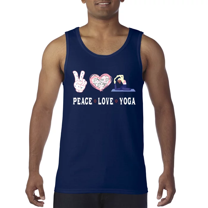 Yoga Lovers Player Fans Peace Love Yoga Tank Top