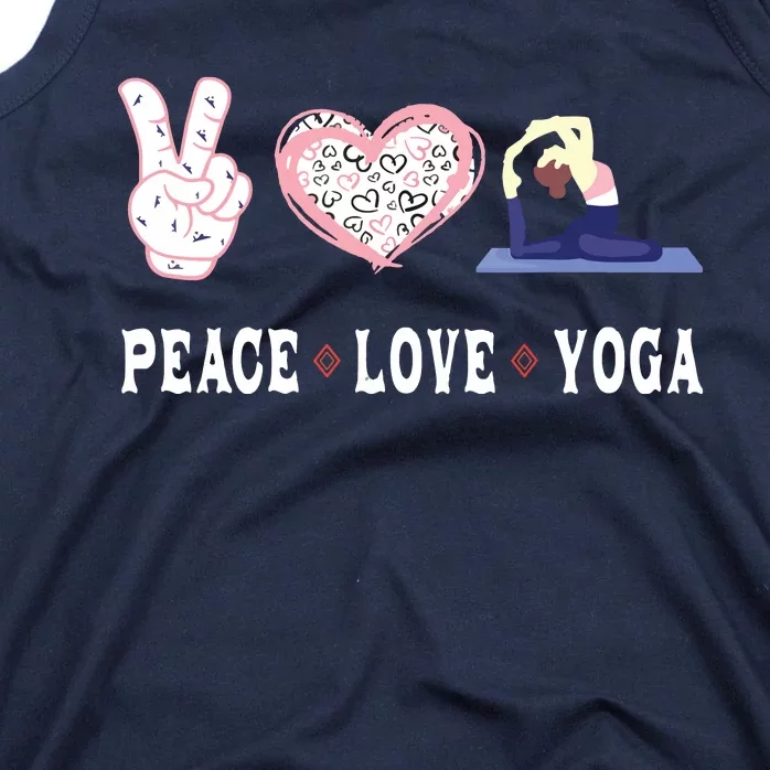 Yoga Lovers Player Fans Peace Love Yoga Tank Top